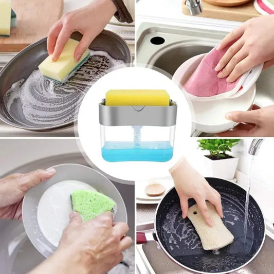 Dispensador De Jabon Para Cocina con Esponja