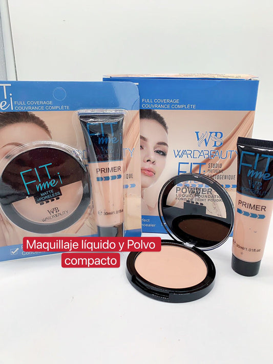 Maquillaje liquido y polvo compacto