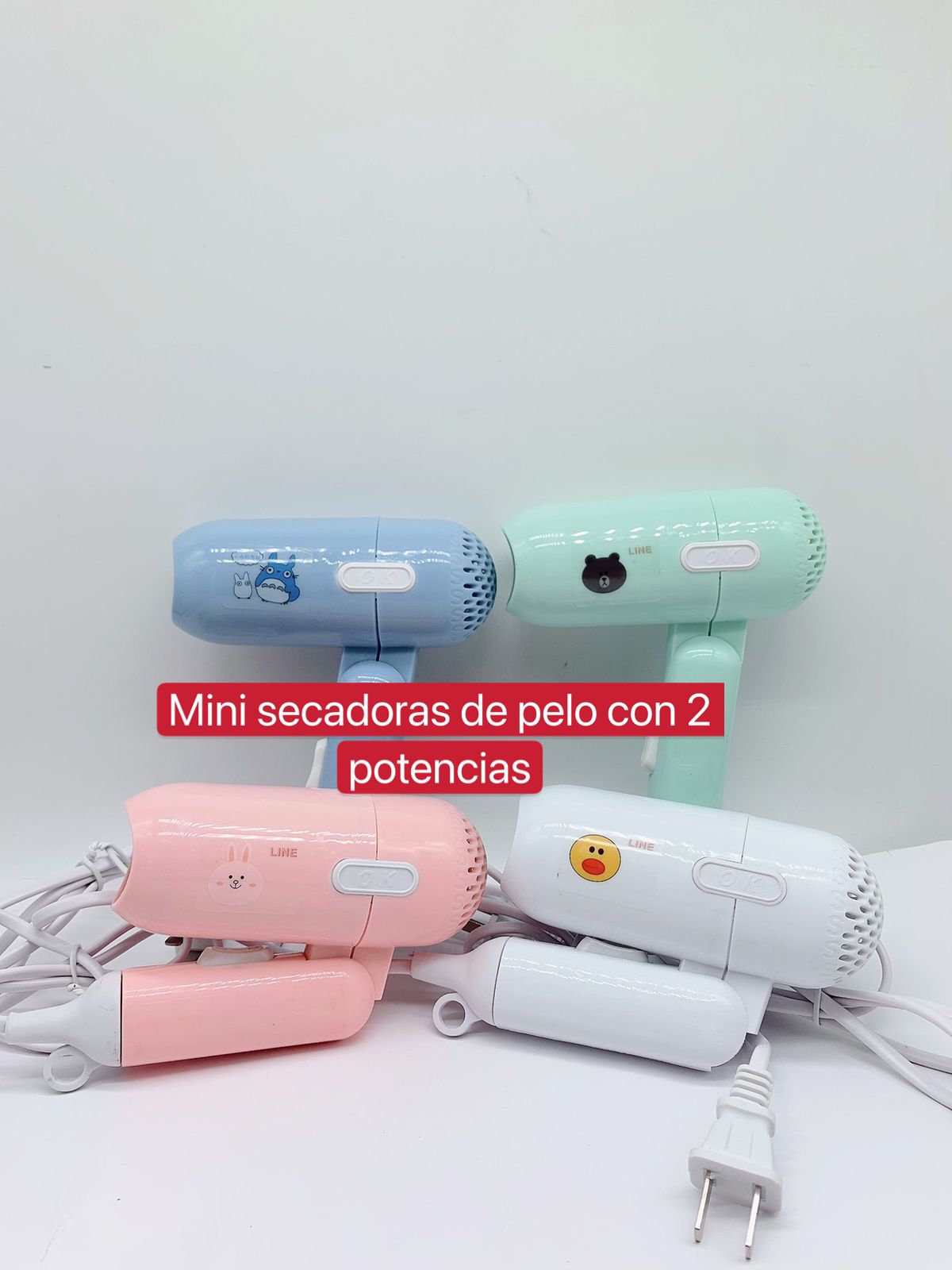 Mini Secadoras de Pelo con 2 Potencias