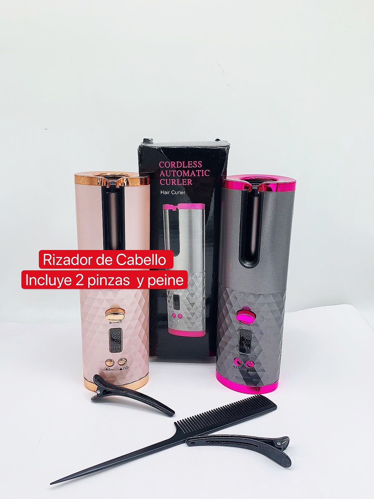 Rizador de Cabello Incluye 2 Pinzas y Peine