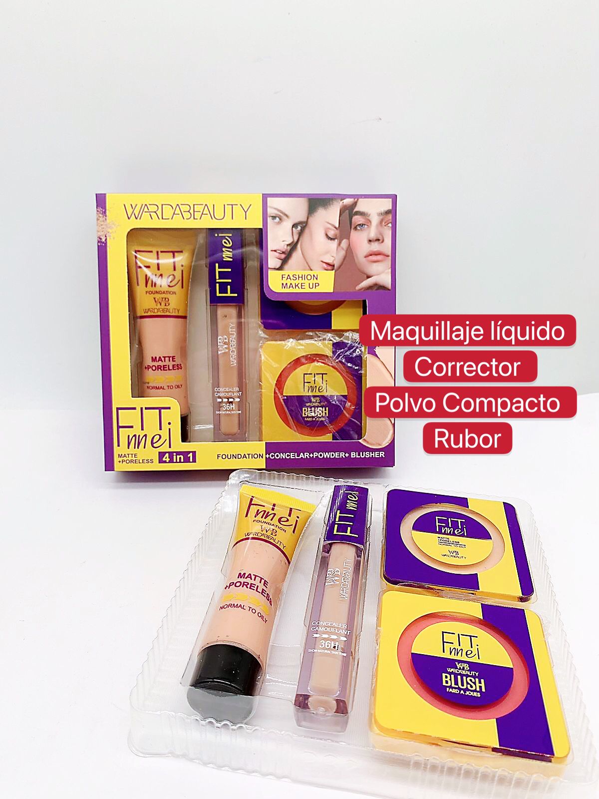 Maquillaje Liquido Corrector Polvo Compacto Rubor