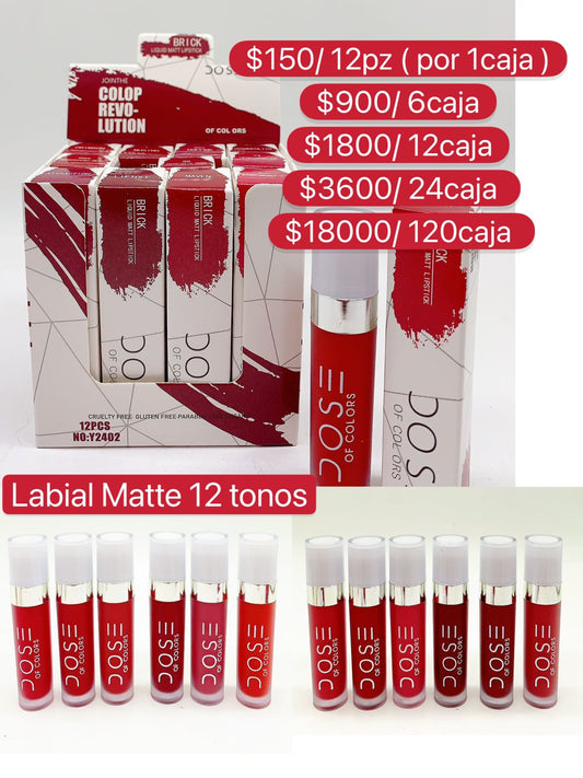 Labial Matte 12 Tonos