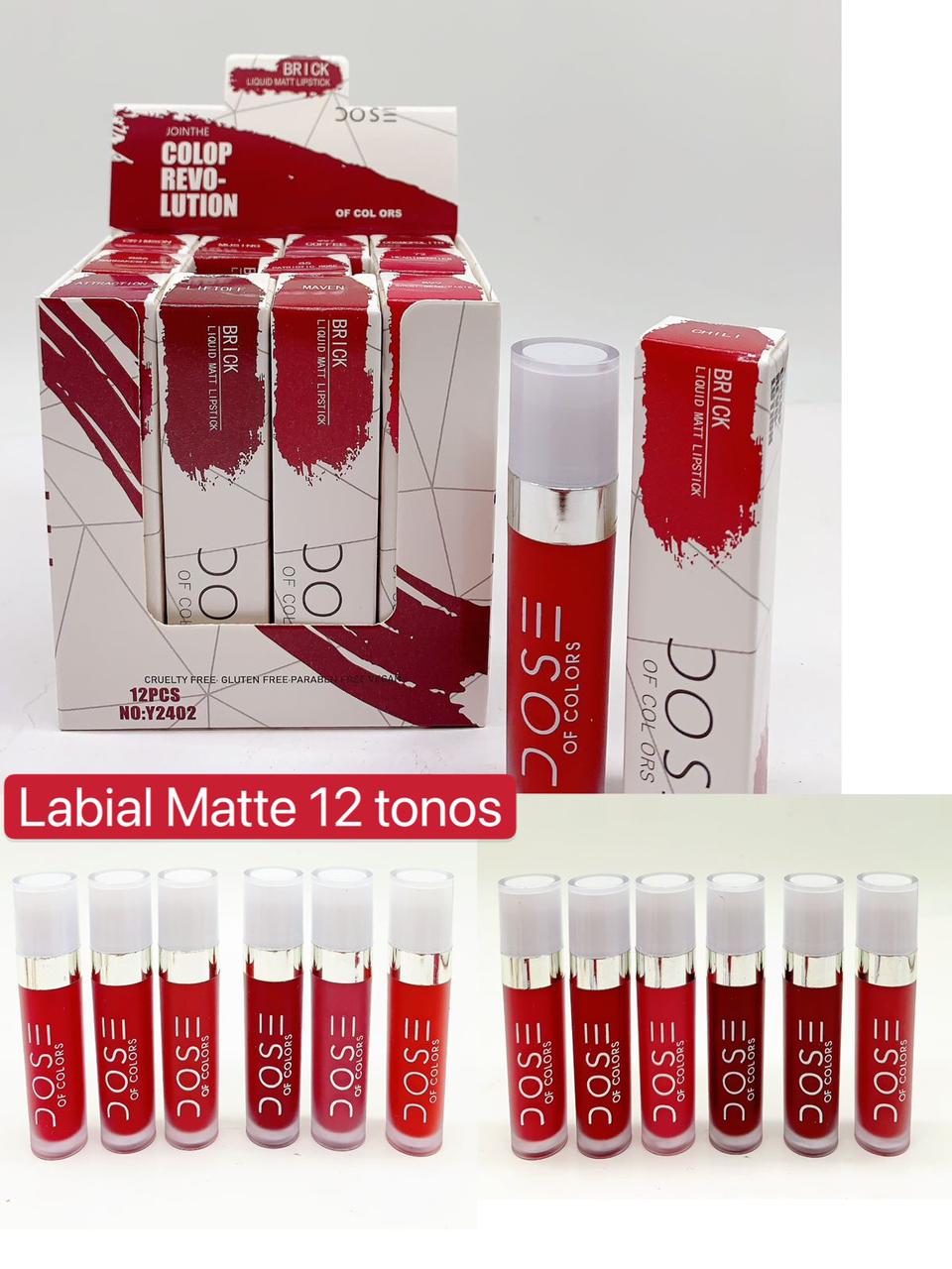 Labial Matte 12 Tonos