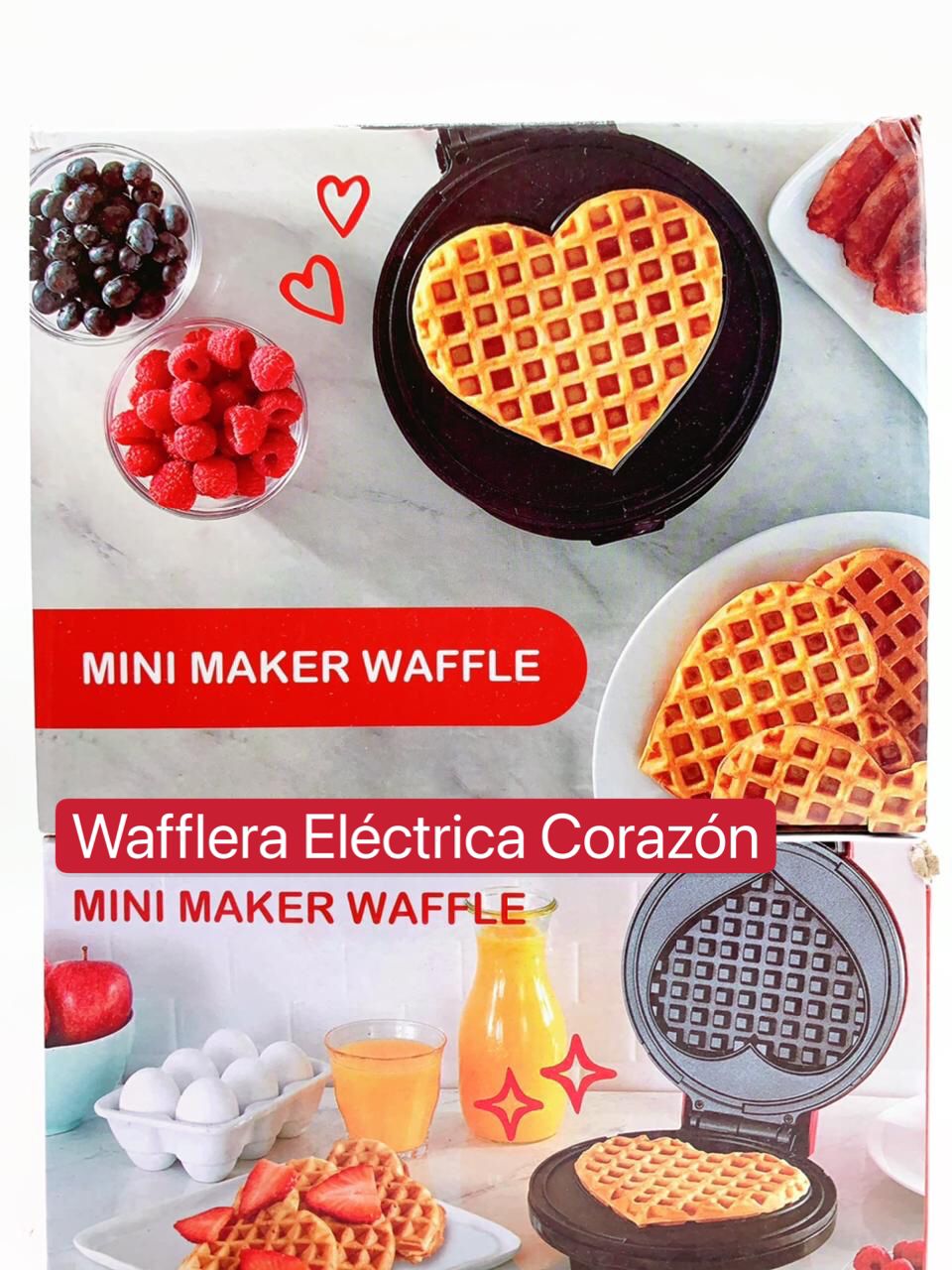 Wafflera Electrica Corazon