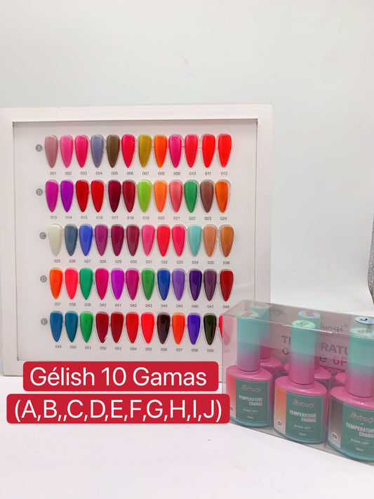 Gelish 10 Gamas (A,B,C,D,E,F,G,H,I,J)